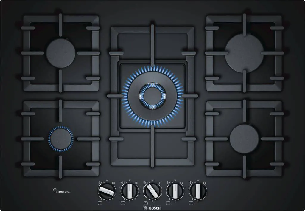 BOSCH PPQ7A6B90 ANAFE A GAS INTEGRABLE DE 75 CM 5 HORNALLAS CON WOK