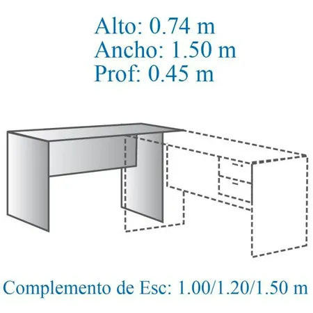 PLATINUM 524 NEXO ESCRITORIO HAYA / NEGRO