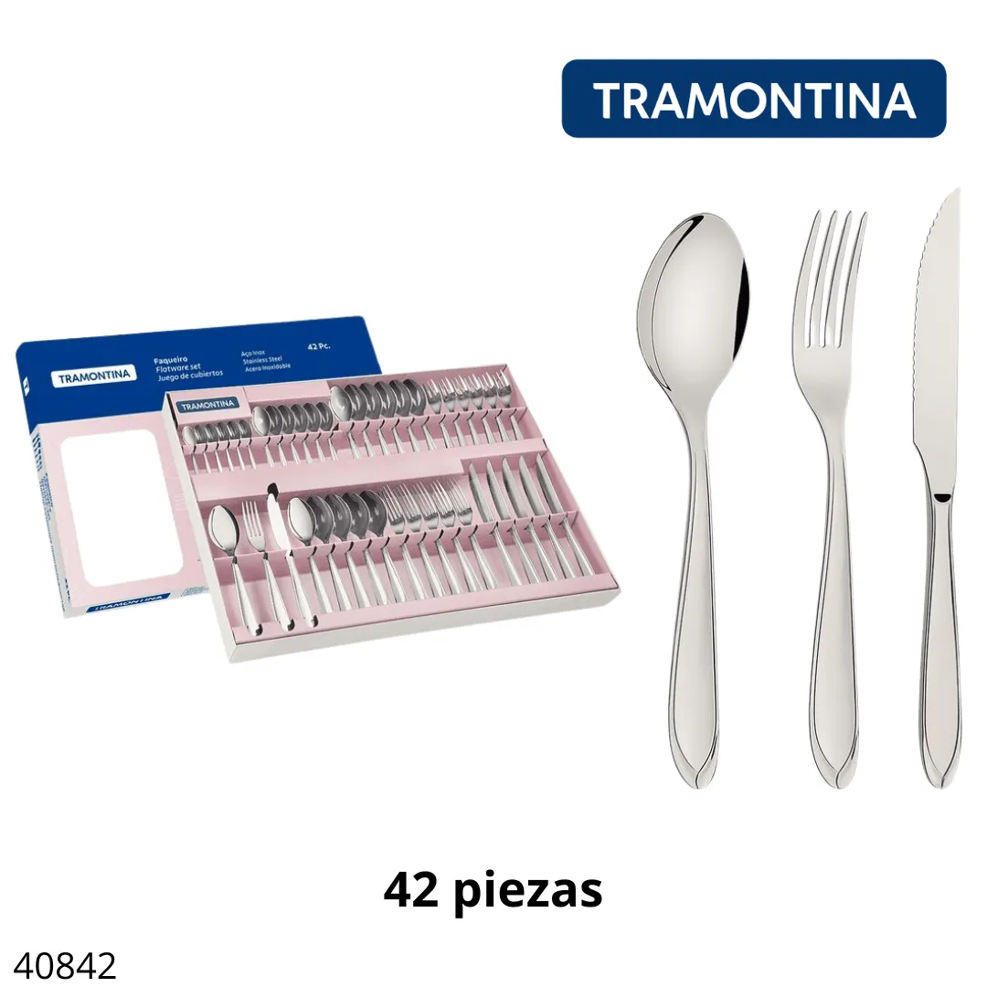 TRAMONTINA JGO DE CUBIERTOS 42PZ LAGUNA 66906/774