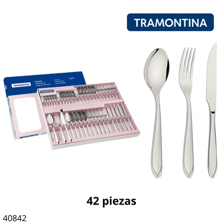 TRAMONTINA JGO DE CUBIERTOS 42PZ LAGUNA 66906/774