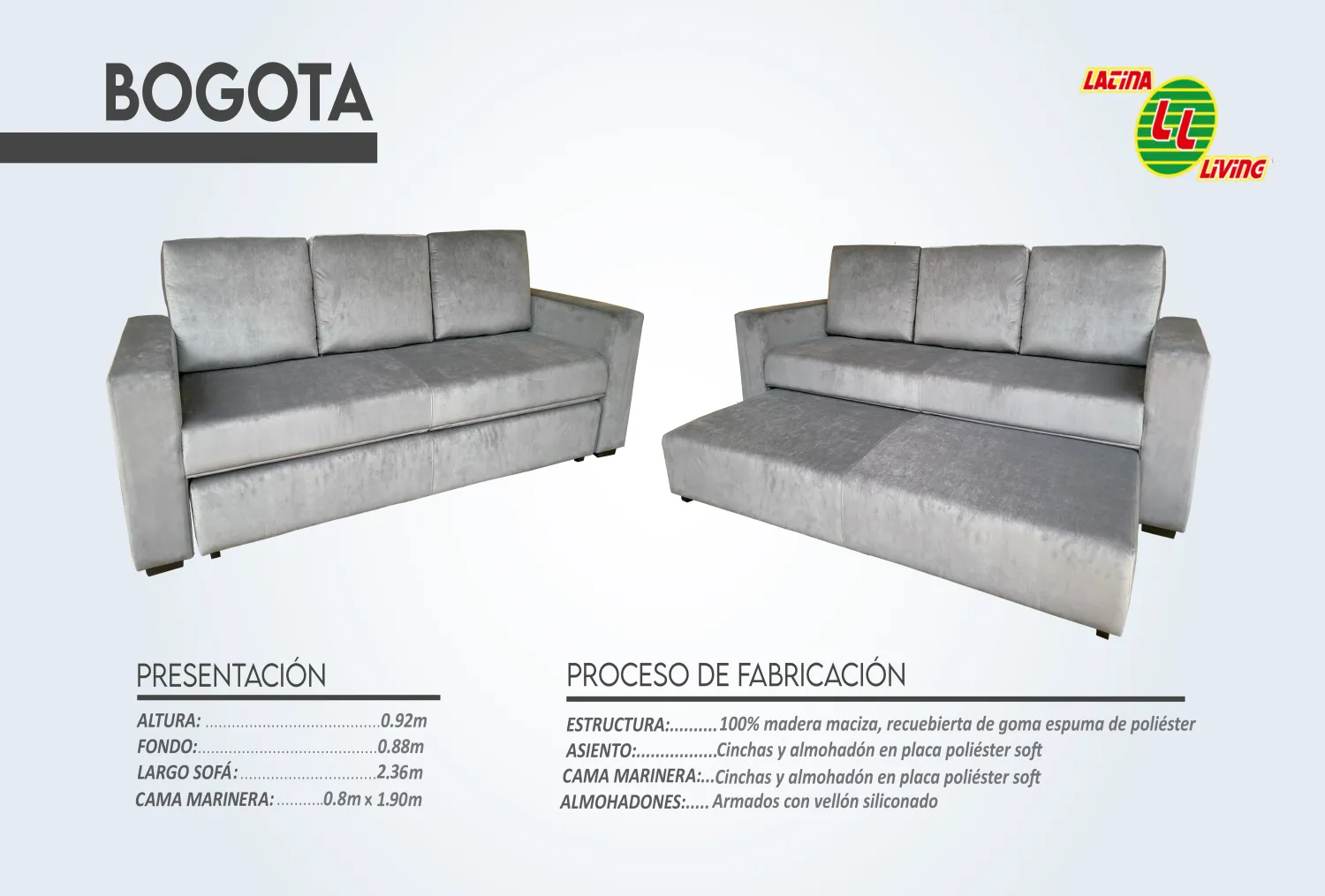 T.LIVING SOFA BOGOTA CON CAMA MARINERA