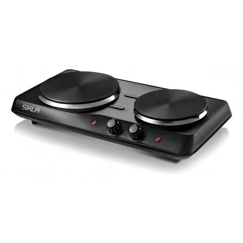SIKLA AN-2200 ANAFE ELECTRICO SOBREMESADA 2 HORNALLAS NEGRO
